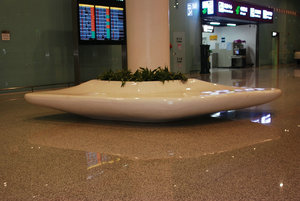 機場專用玻璃鋼休閑椅花盆